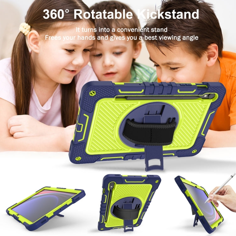 For Samsung Galaxy Tab S9 360 Degree Rotation PC Contrast Silicone Tablet Case