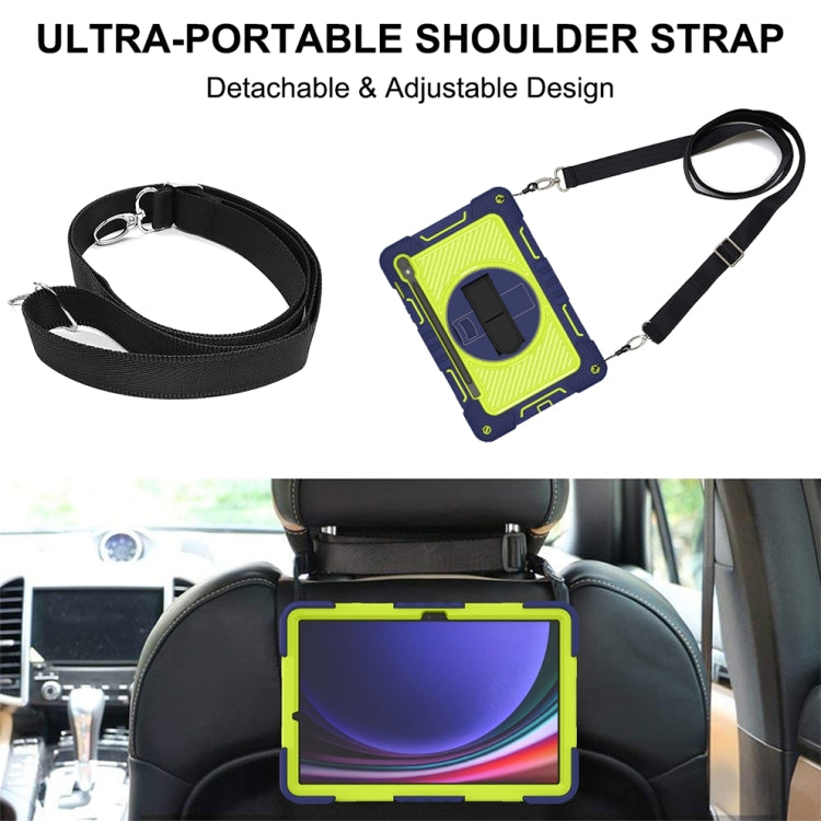 For Samsung Galaxy Tab S9 360 Degree Rotation PC Contrast Silicone Tablet Case