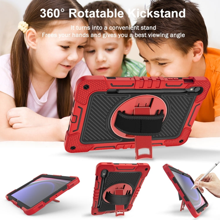 For Samsung Galaxy Tab S9 360 Degree Rotation PC Contrast Silicone Tablet Case