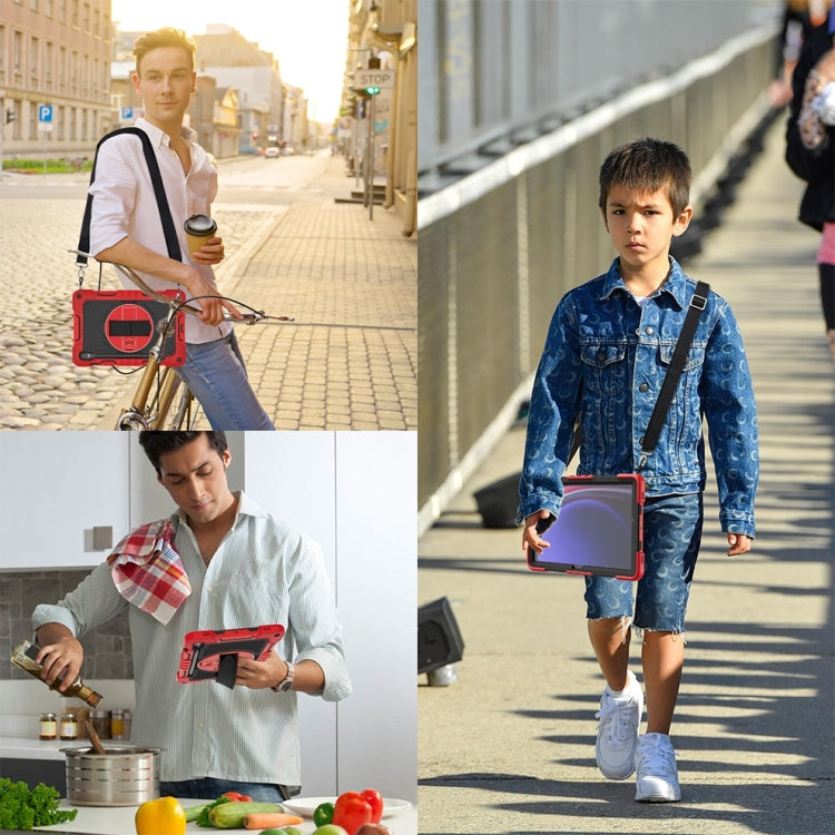 For Samsung Galaxy Tab S9 360 Degree Rotation PC Contrast Silicone Tablet Case