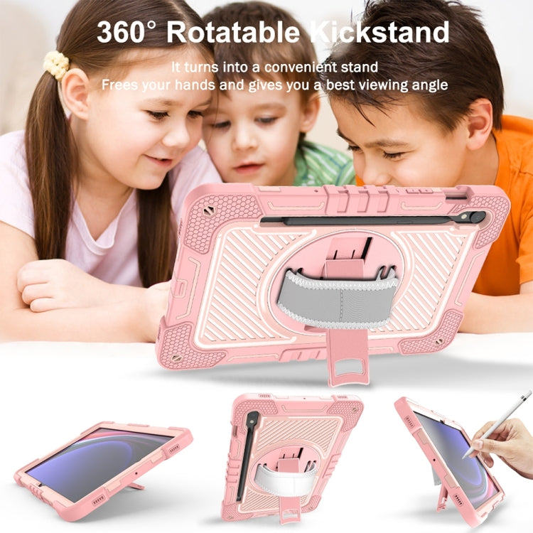 For Samsung Galaxy Tab S9 360 Degree Rotation PC Contrast Silicone Tablet Case