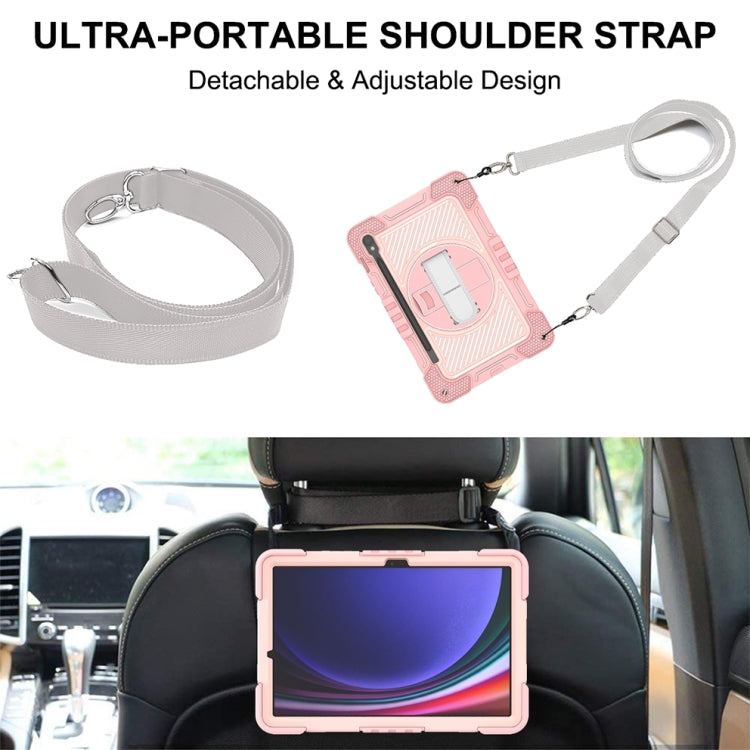For Samsung Galaxy Tab S9 360 Degree Rotation PC Contrast Silicone Tablet Case