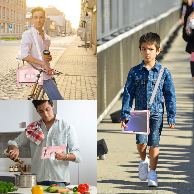 For Samsung Galaxy Tab S9 360 Degree Rotation PC Contrast Silicone Tablet Case
