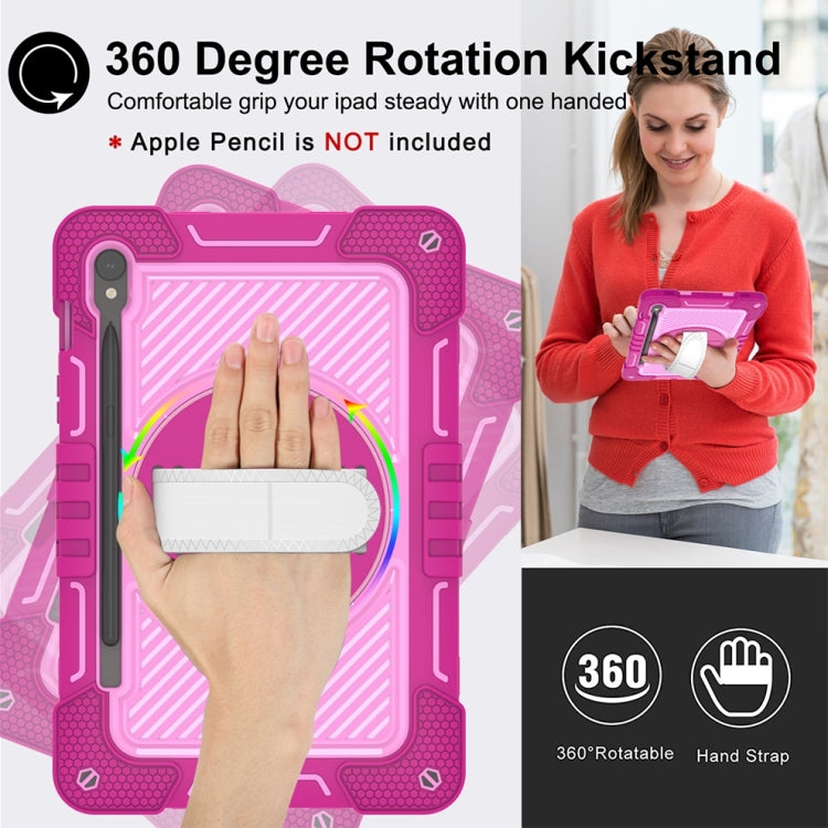 For Samsung Galaxy Tab S9 360 Degree Rotation PC Contrast Silicone Tablet Case