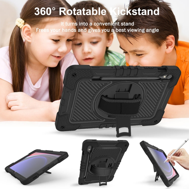 For Samsung Galaxy Tab S9 360 Degree Rotation PC Contrast Silicone Tablet Case