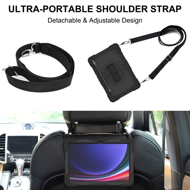 For Samsung Galaxy Tab S9 360 Degree Rotation PC Contrast Silicone Tablet Case