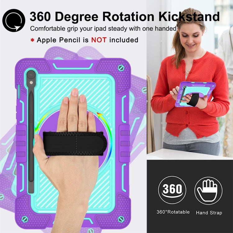 For Samsung Galaxy Tab S9 360 Degree Rotation PC Contrast Silicone Tablet Case
