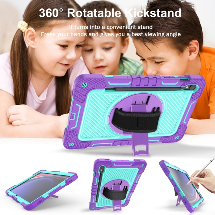 For Samsung Galaxy Tab S9 360 Degree Rotation PC Contrast Silicone Tablet Case