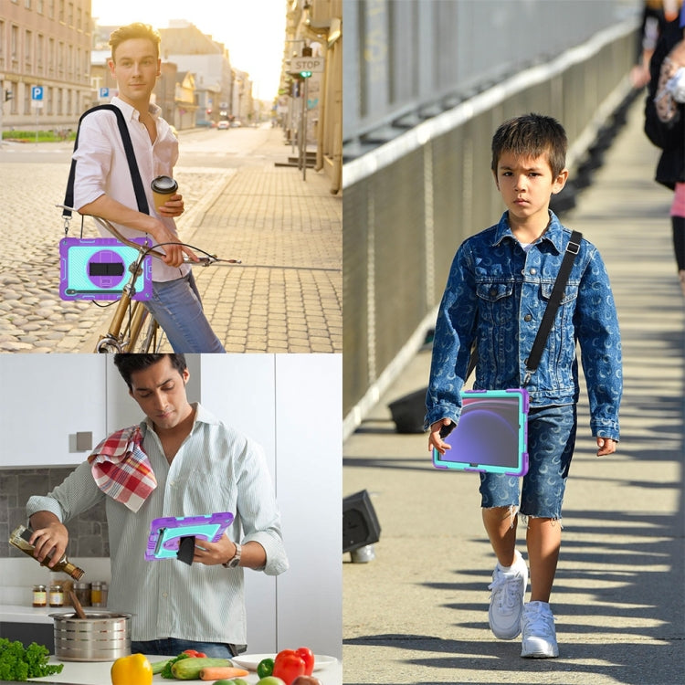 For Samsung Galaxy Tab S9 360 Degree Rotation PC Contrast Silicone Tablet Case