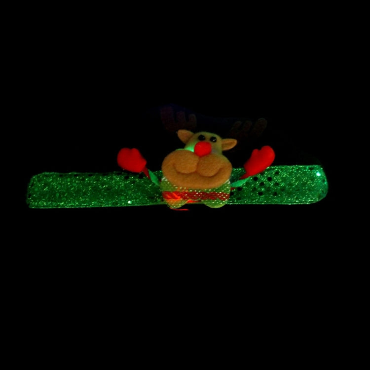 Santa Style Flash Light Merry Christmas Slap Pat Circle Wristband