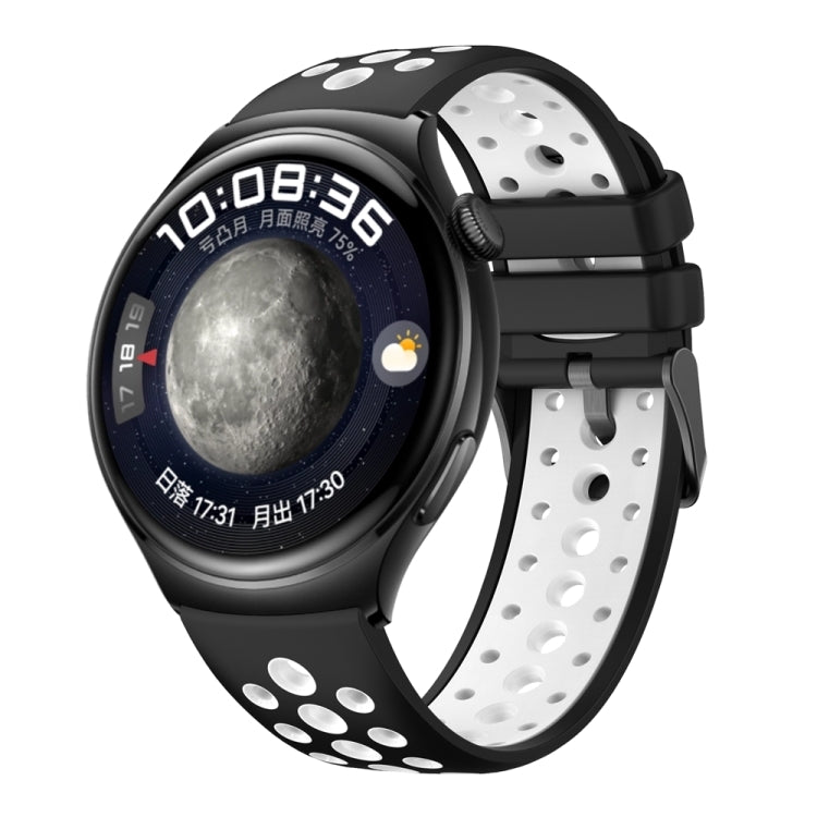 For Huawei Watch 4 Two Color Round Hole Silicone Watch Band