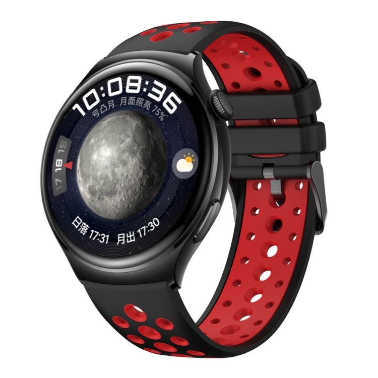 For Huawei Watch 4 Two Color Round Hole Silicone Watch Band