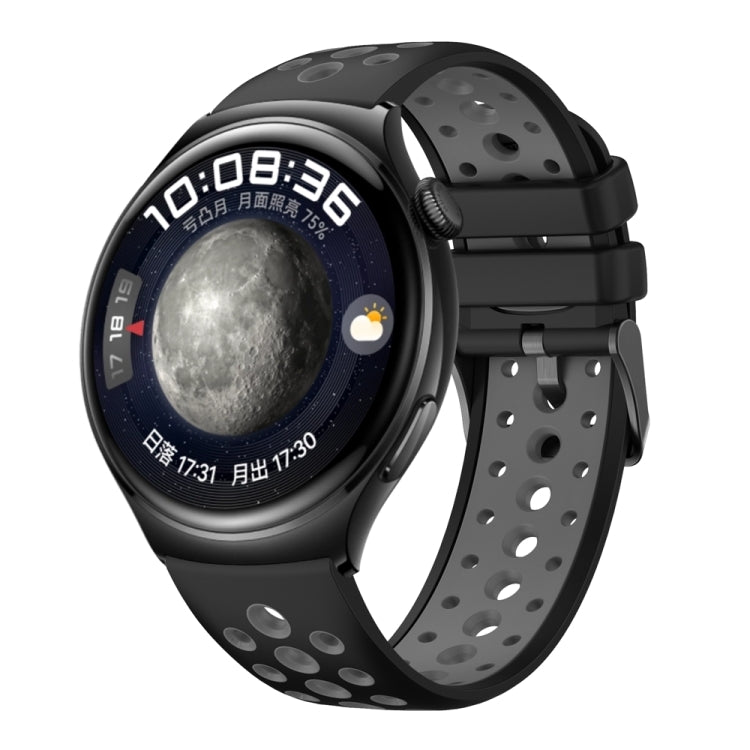 For Huawei Watch 4 Two Color Round Hole Silicone Watch Band