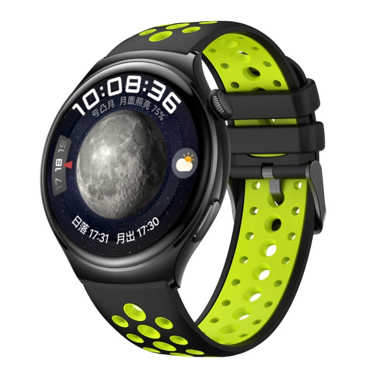 For Huawei Watch 4 Two Color Round Hole Silicone Watch Band