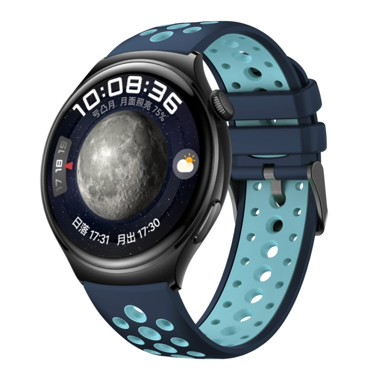 For Huawei Watch 4 Two Color Round Hole Silicone Watch Band