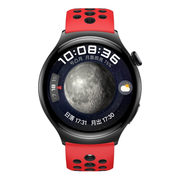 For Huawei Watch 4 Two Color Round Hole Silicone Watch Band