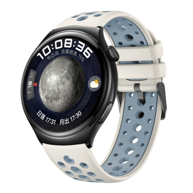 For Huawei Watch 4 Two Color Round Hole Silicone Watch Band