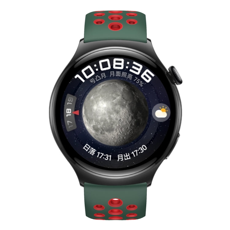 For Huawei Watch 4 Two Color Round Hole Silicone Watch Band