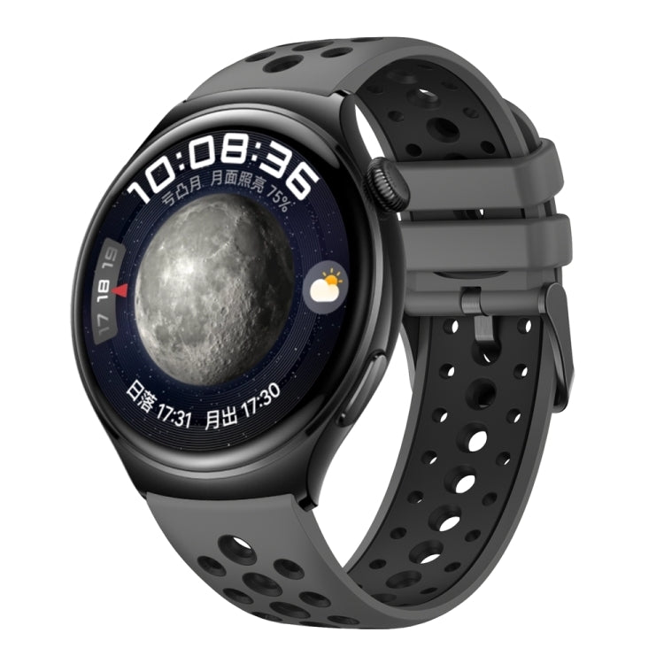 For Huawei Watch 4 Two Color Round Hole Silicone Watch Band