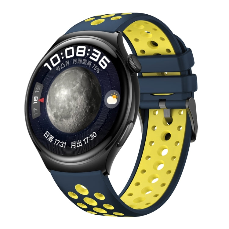 For Huawei Watch 4 Two Color Round Hole Silicone Watch Band