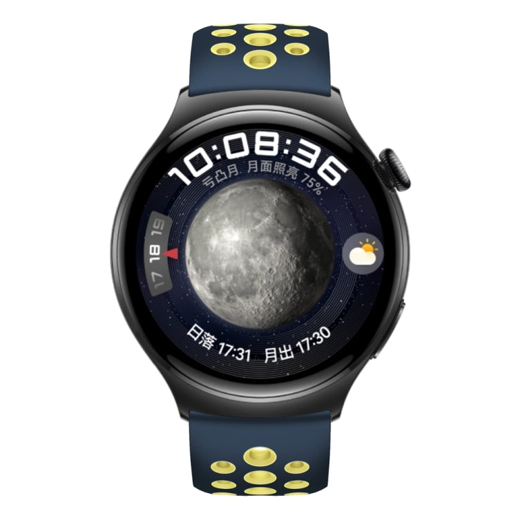 For Huawei Watch 4 Two Color Round Hole Silicone Watch Band