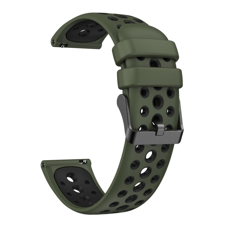For Huawei Watch 4 Two Color Round Hole Silicone Watch Band