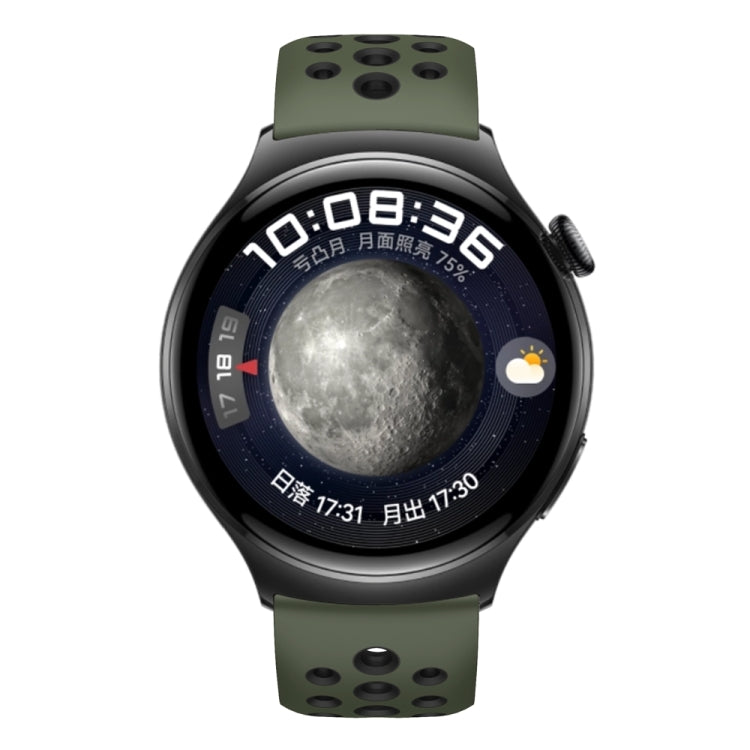 For Huawei Watch 4 Two Color Round Hole Silicone Watch Band