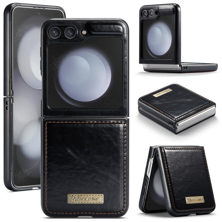 For Samsung Galaxy Z Flip5 CaseMe 003 PU + PC Business Style Crazy Horse Texture Leather Phone Case