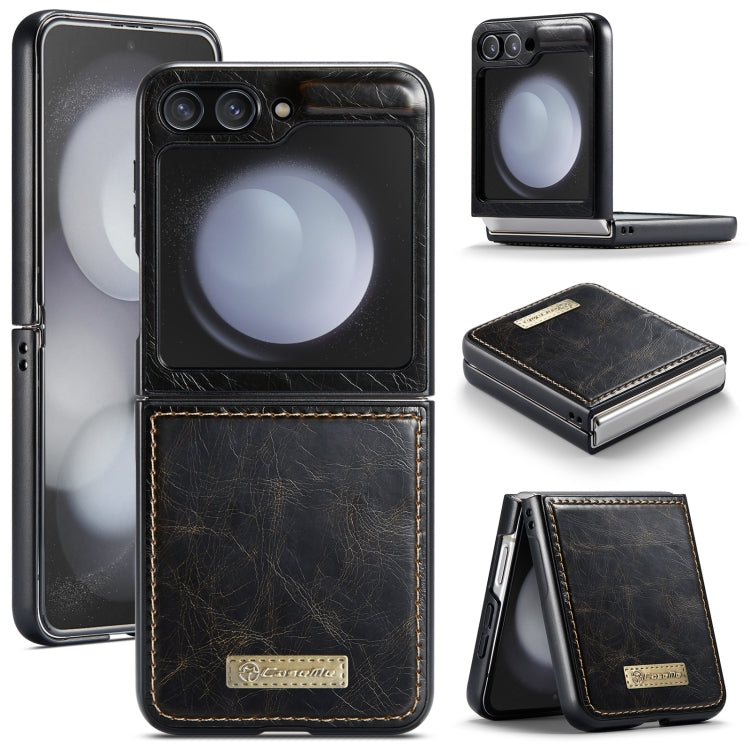 For Samsung Galaxy Z Flip5 CaseMe 003 PU + PC Business Style Crazy Horse Texture Leather Phone Case