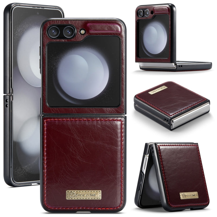 For Samsung Galaxy Z Flip5 CaseMe 003 PU + PC Business Style Crazy Horse Texture Leather Phone Case