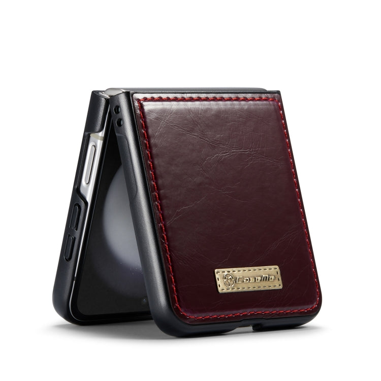 For Samsung Galaxy Z Flip5 CaseMe 003 PU + PC Business Style Crazy Horse Texture Leather Phone Case