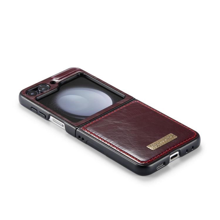 For Samsung Galaxy Z Flip5 CaseMe 003 PU + PC Business Style Crazy Horse Texture Leather Phone Case