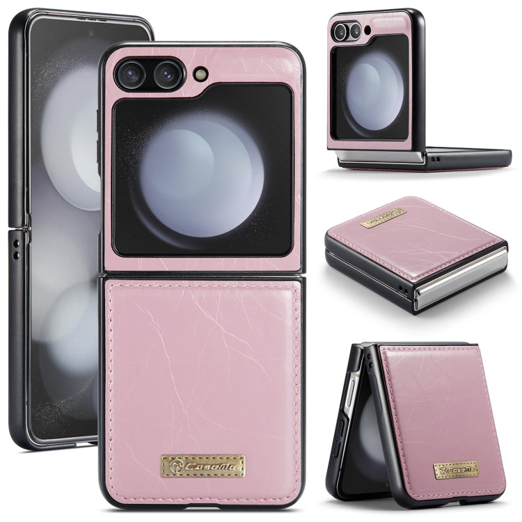 For Samsung Galaxy Z Flip5 CaseMe 003 PU + PC Business Style Crazy Horse Texture Leather Phone Case