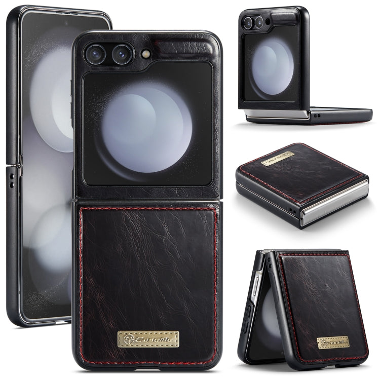 For Samsung Galaxy Z Flip5 CaseMe 003 PU + PC Business Style Crazy Horse Texture Leather Phone Case