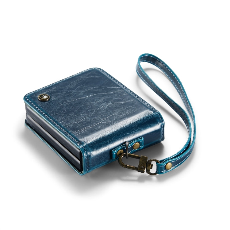 For Samsung Galaxy Z Flip5 CaseMe 003 PU + PC Business Style Crazy Horse Texture Ring Leather Phone Case with Lanyard