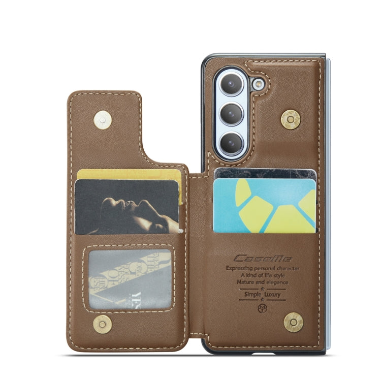For Samsung Galaxy Z Fold5 CaseMe C22 PC+TPU Business Style RFID Anti-theft Leather Phone Case