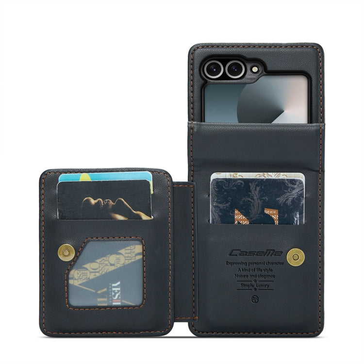 For Samsung Galaxy Z Flip6 / Flip7 FE CaseMe C22 PC+TPU Business Style RFID Anti-theft Leather Phone Case