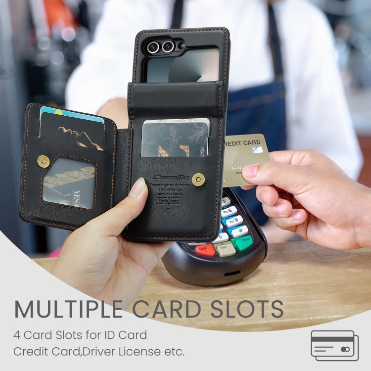 For Samsung Galaxy Z Flip6 / Flip7 FE CaseMe C22 PC+TPU Business Style RFID Anti-theft Leather Phone Case