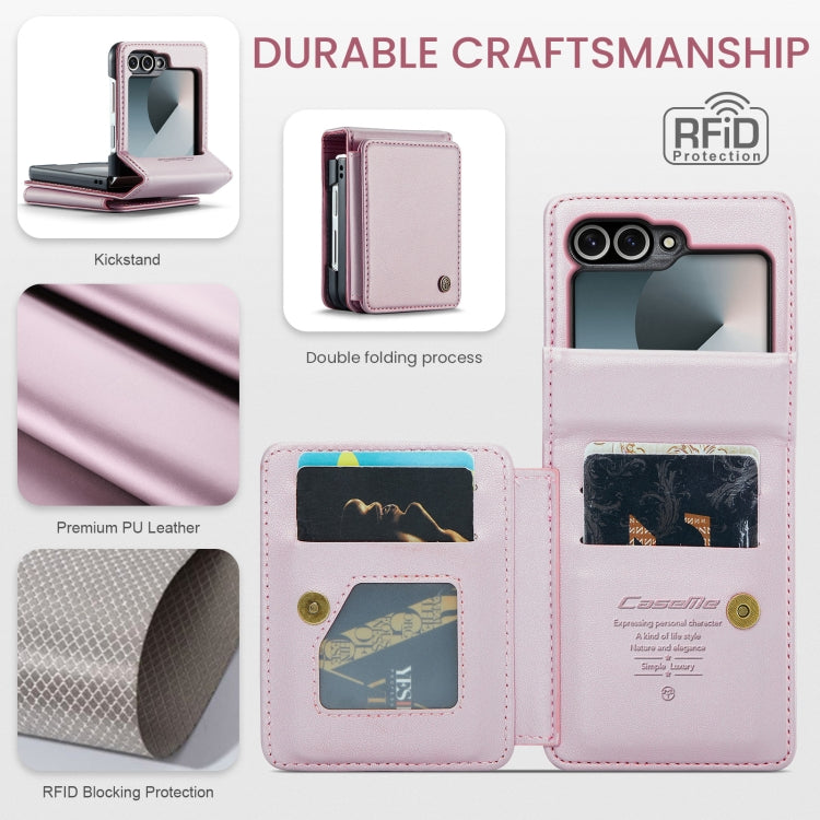 For Samsung Galaxy Z Flip6 / Flip7 FE CaseMe C22 PC+TPU Business Style RFID Anti-theft Leather Phone Case