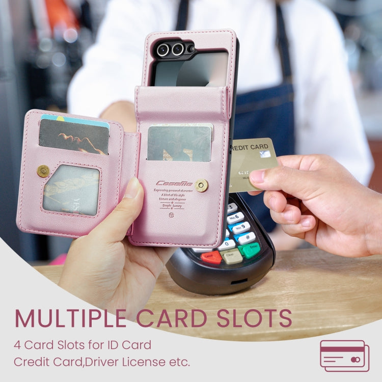 For Samsung Galaxy Z Flip6 / Flip7 FE CaseMe C22 PC+TPU Business Style RFID Anti-theft Leather Phone Case