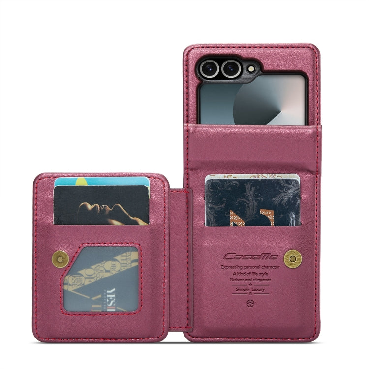 For Samsung Galaxy Z Flip6 / Flip7 FE CaseMe C22 PC+TPU Business Style RFID Anti-theft Leather Phone Case