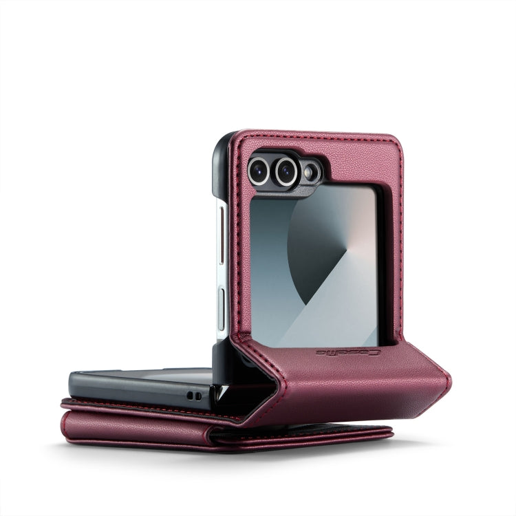 For Samsung Galaxy Z Flip6 / Flip7 FE CaseMe C22 PC+TPU Business Style RFID Anti-theft Leather Phone Case