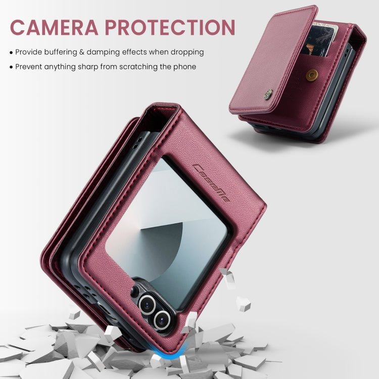 For Samsung Galaxy Z Flip6 / Flip7 FE CaseMe C22 PC+TPU Business Style RFID Anti-theft Leather Phone Case