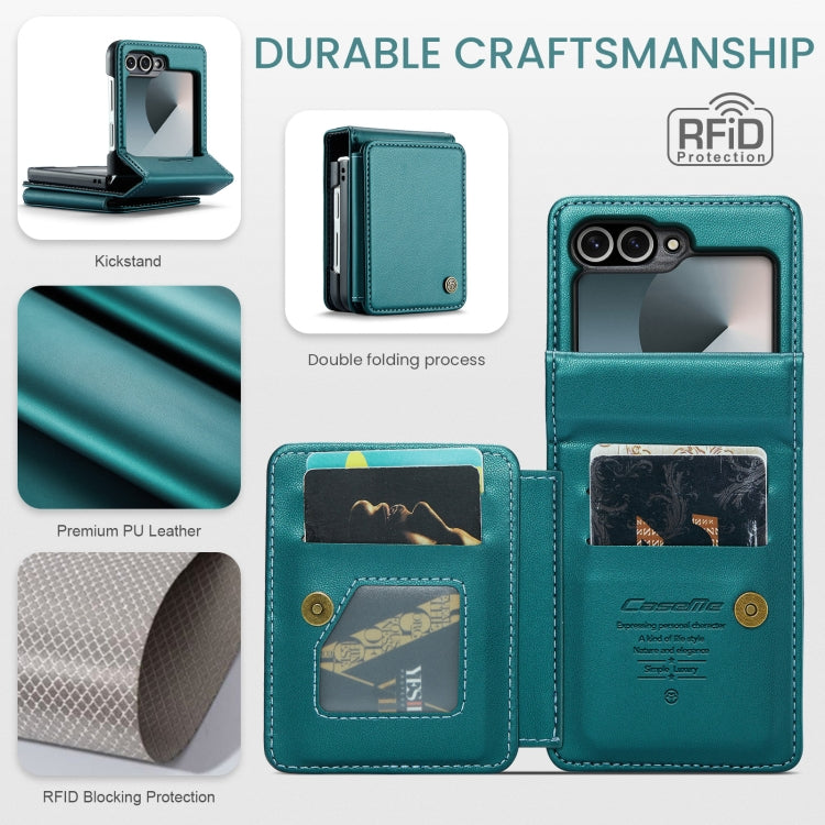 For Samsung Galaxy Z Flip6 / Flip7 FE CaseMe C22 PC+TPU Business Style RFID Anti-theft Leather Phone Case
