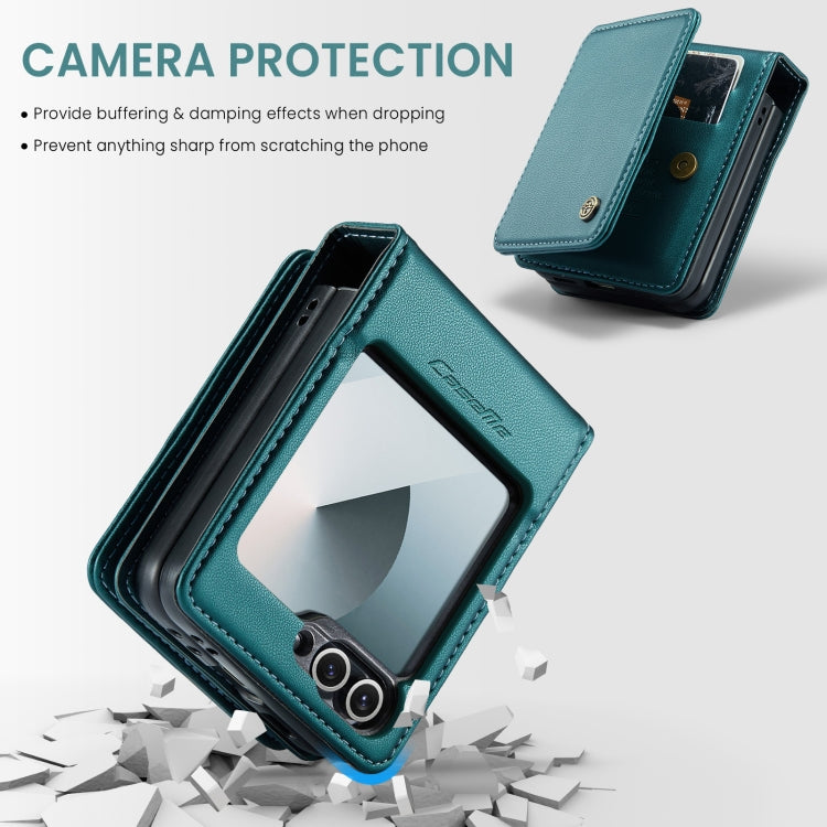 For Samsung Galaxy Z Flip6 / Flip7 FE CaseMe C22 PC+TPU Business Style RFID Anti-theft Leather Phone Case