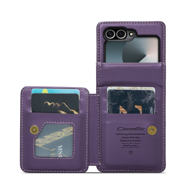 For Samsung Galaxy Z Flip6 / Flip7 FE CaseMe C22 PC+TPU Business Style RFID Anti-theft Leather Phone Case