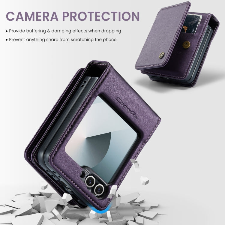 For Samsung Galaxy Z Flip6 / Flip7 FE CaseMe C22 PC+TPU Business Style RFID Anti-theft Leather Phone Case