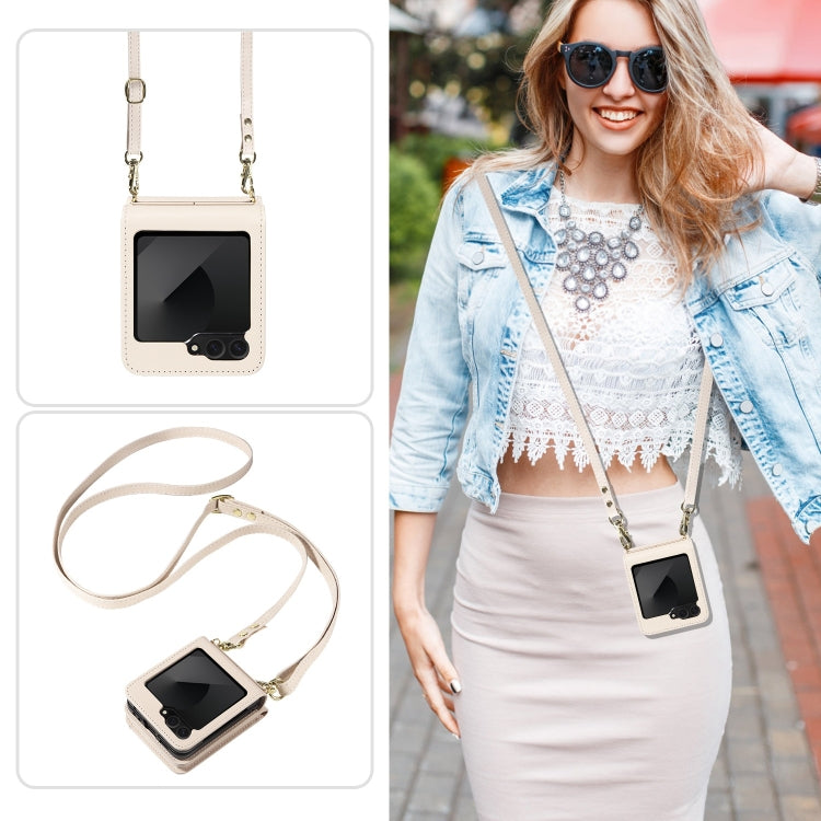 For Samsung Galaxy Z Flip6 / Flip7 FE Crossbody Lanyard Zipper Wallet Leather Phone Case