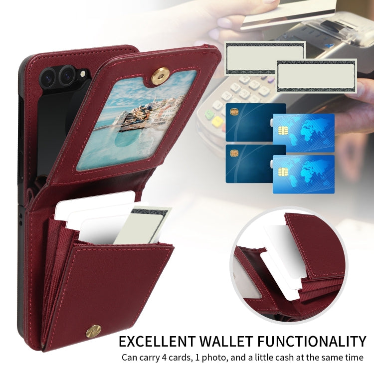 For Samsung Galaxy Z Flip6 / Flip7 FE Crossbody Lanyard Zipper Wallet Leather Phone Case