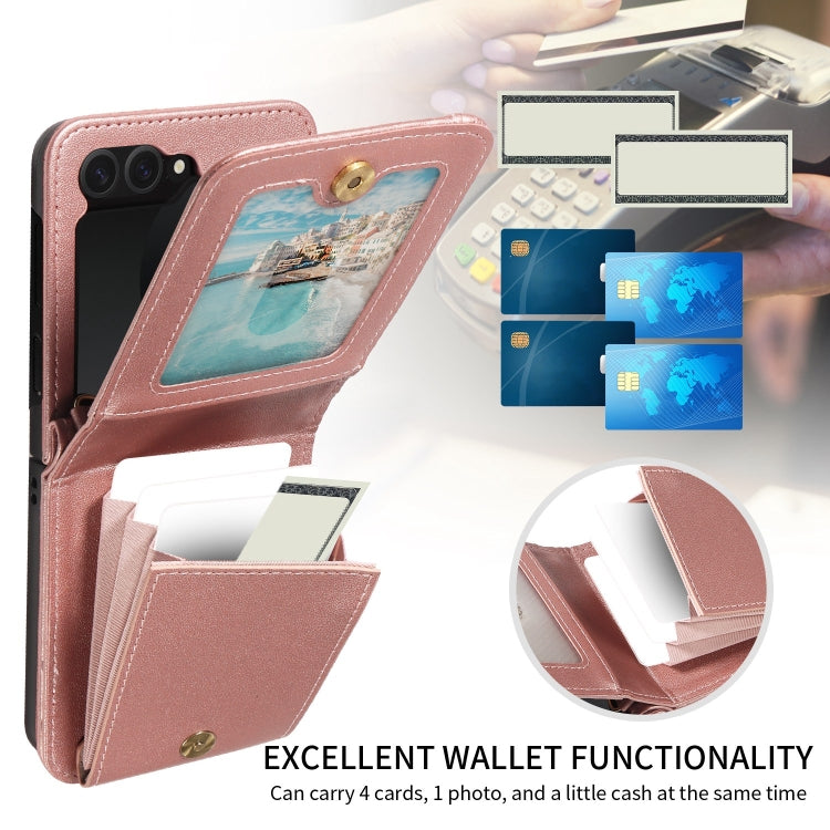 For Samsung Galaxy Z Flip6 / Flip7 FE Crossbody Lanyard Zipper Wallet Leather Phone Case